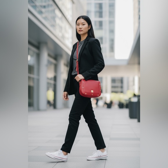 Authentic MCM Red Saddle Bag.
(RARE Color) - Picture 2 of 12